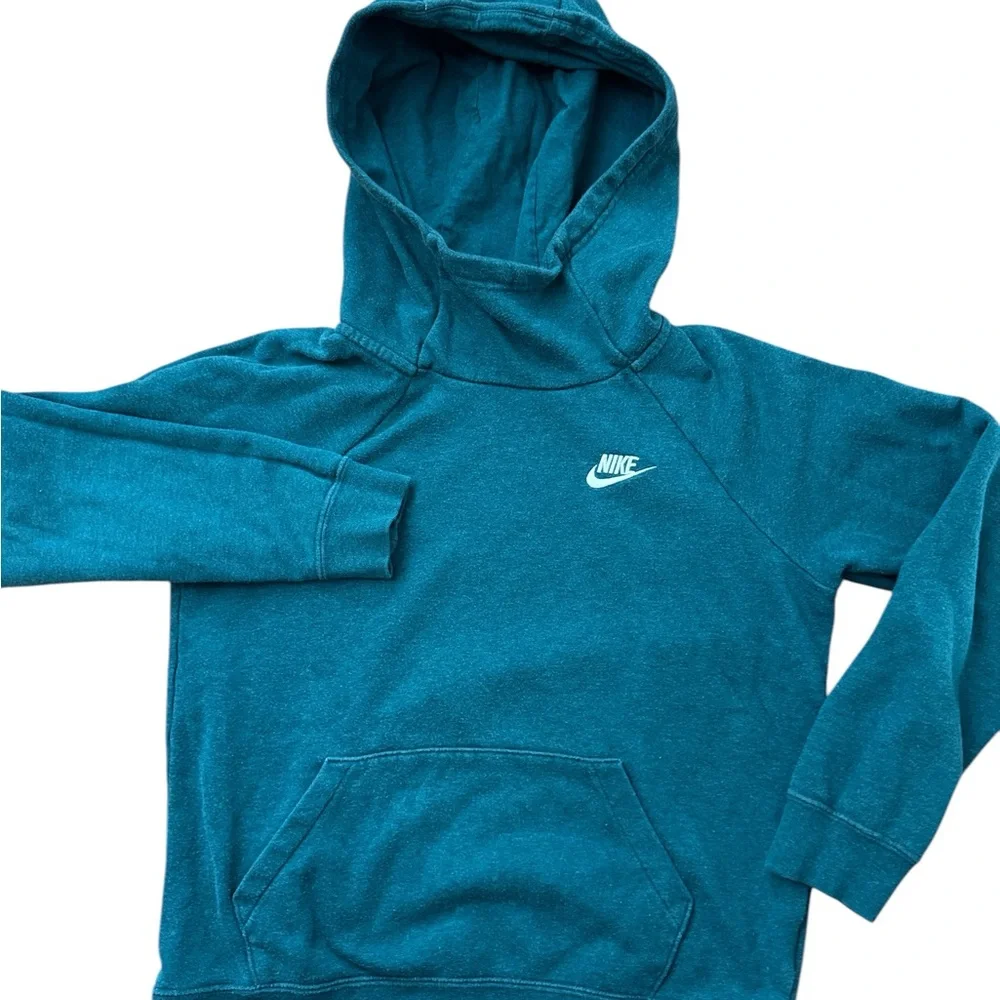 Nike Women’s Size XS Cowl Neck‎ Green Hoodie Logo Swoosh Sportswear Casual